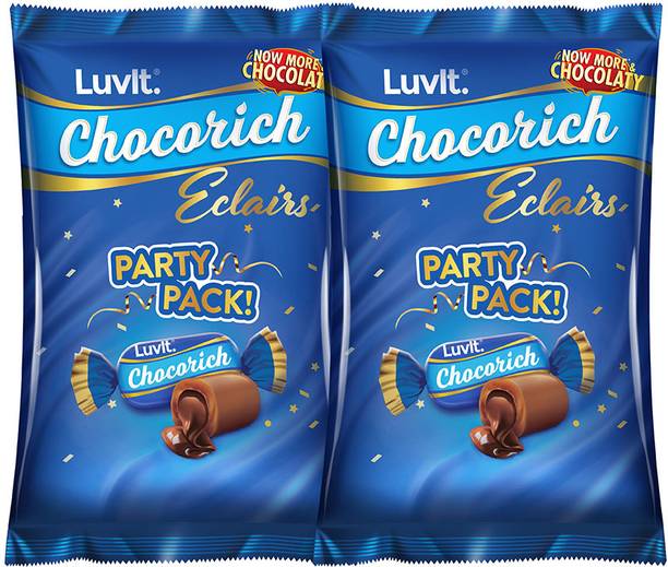 LuvIt Chocorich Classic Eclairs Chocolate | Birthday Party Pack | Caramels