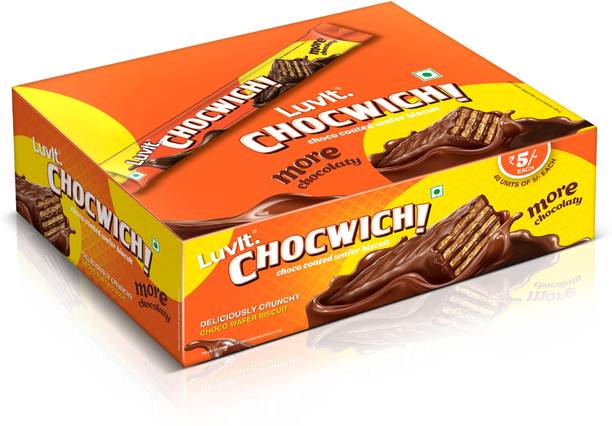 LuvIt Chocwich Brown Crispy Wafer Chocolates | Crunchy & Delicious | Bars