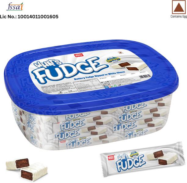 HUGS What's Fudge Chocolates Container - Buttery Fudge Dipped in White Chocolate Bars