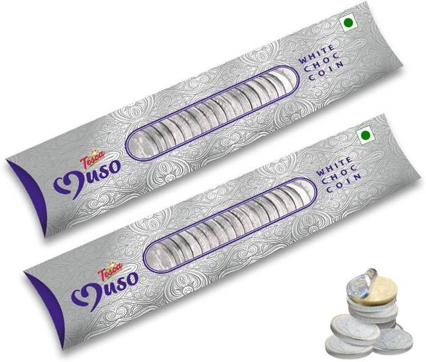 Tosca Muso White Chocolate Coins - Silver Chocolate Coins | Perfect Chocolate Gift Bites