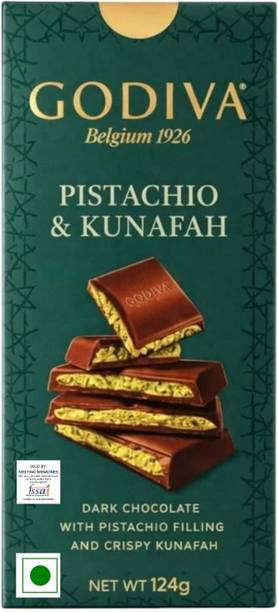 Godiva Belgium Pistachio Kunafa Dark Chocolate 124g Bars