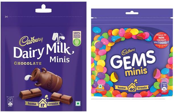 Cadbury Dairy Milk Chocolate & Gems Chocolate Bars
