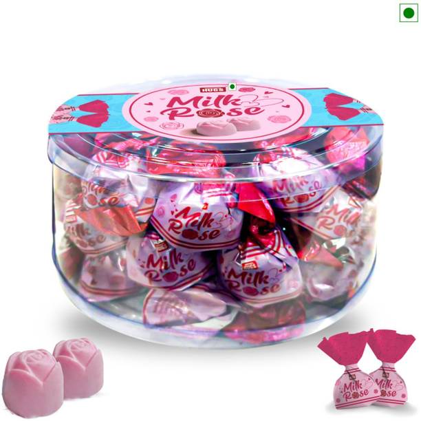 HUGS Milk Rose - Real Rose flavour White Chocolates | Creamy Rose Delight Truffles