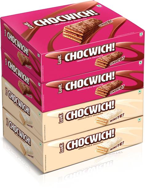 LuvIt Chocwich Brown & Chocwich White Crispy Wafer Chocolates | Crunchy & Delicious | Bars