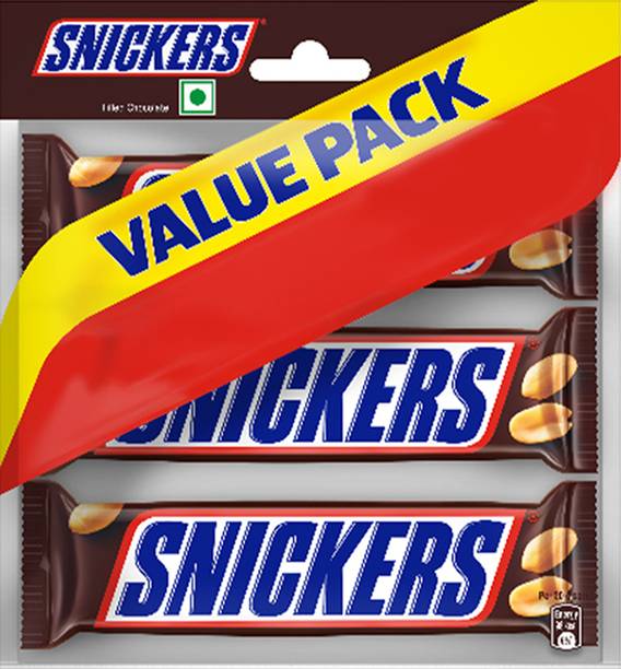 SNICKERS Peanut Filled Chocolate Value Pack | 3 Peanut Chocolate Bars Bars