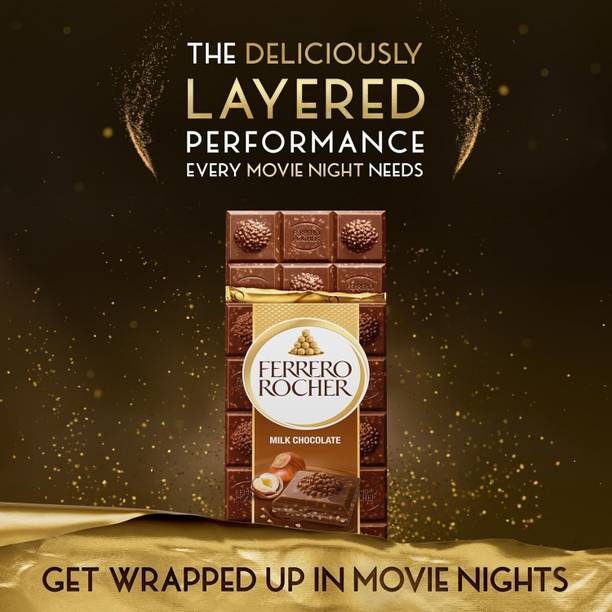 FERRERO ROCHER Hazelnut Milk Chocolate (THE ORIGINAL TASTE) (IMPOTED FROM ITALY) Bars