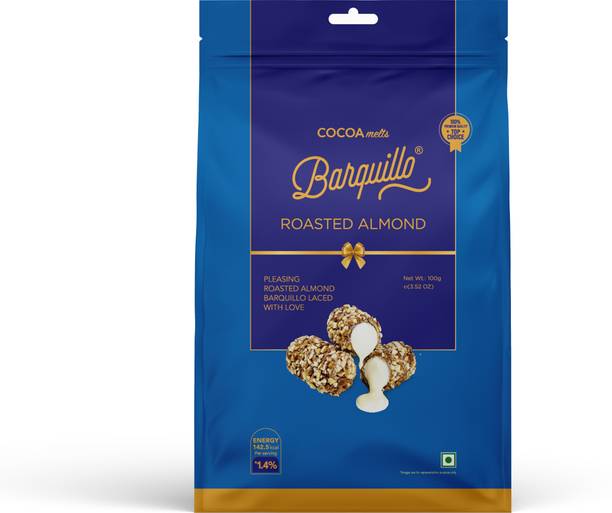 BARQUILLO Roasted Almond Premium Chocolates filled with Vanilla Flavoured Cream Truffle Bites