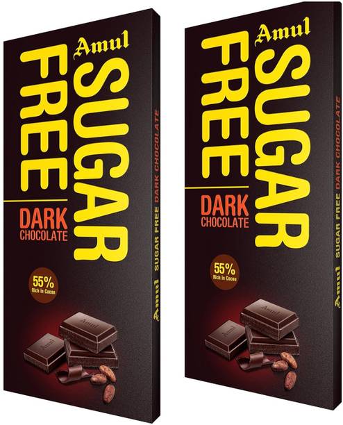 Amul SUGARFREE Dark Chocolate 55% RICH IN COCOA Bars