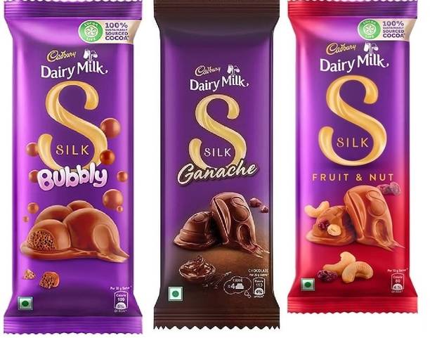 Cadbury Silk Bubbly & Silk Ganache & Fruit Nut Bar Gift Pack