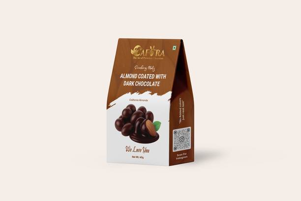 CAFORA Almond Coated With Dark Chocolate Snacking Nuts Featuring California Almonds Bars