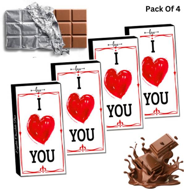 Expelite Love Chocolate Gift Bar/35 Grams Each (Pack of 4) Birthday, Anniversary Gift Bars