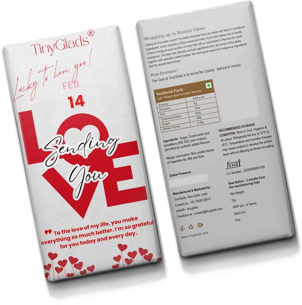 TinyGlads Gourmet Valentine Chocolate Bars