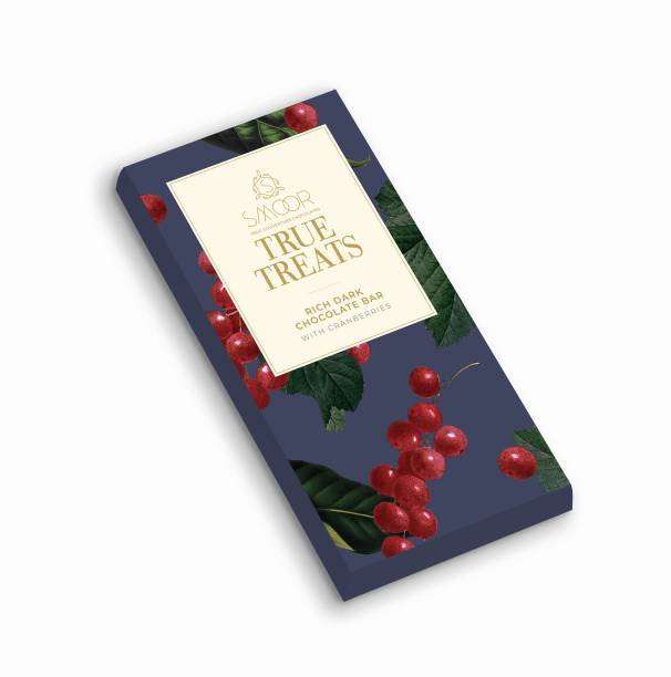 Smoor True Treats Premium Cranberry Dark Chocolate Bar | 70% Cocoa Bars
