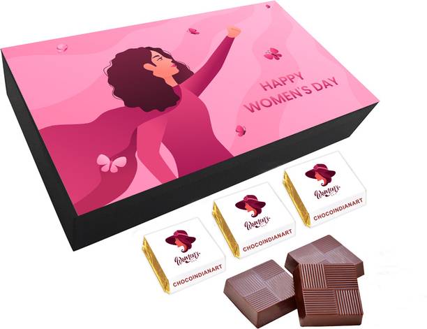 CHOCOINDIANART Lovely Happy Women's Day 6pcs Delicious Chocolate Gift Truffles