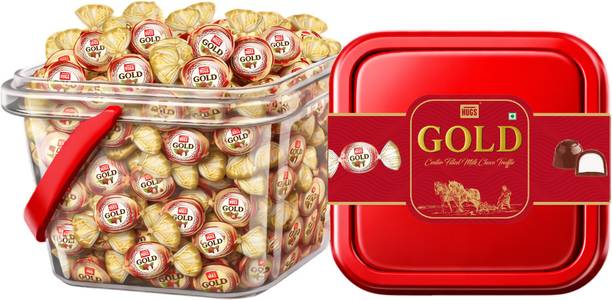 HUGS Gold Twist Center-filled Milk Chocolate Truffles Container | Gifting Chocolate Truffles