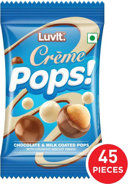 LuvIt Crème Pops | Choco & Vanilla Coated Pops With Crunchy Biscuit Centre | Crackles