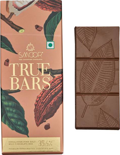 Smoor True Bar Premium Himalayan Pink Salt Chocolate Bar |33.6% Cocoa Couverture Bars