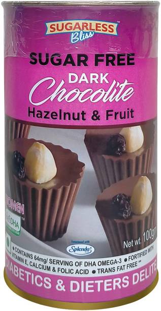 Sugarless Bliss Sugar Free Dark Chocolite- Hazelnut& Fruit Bar