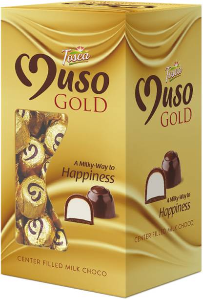 Tosca Muso Gold Chocolate- Center Filled Milk (60 pcs in a Box) Truffles