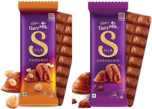 Cadbury Silk Hazelnut 143g & Silk Chocolate 60g Bars