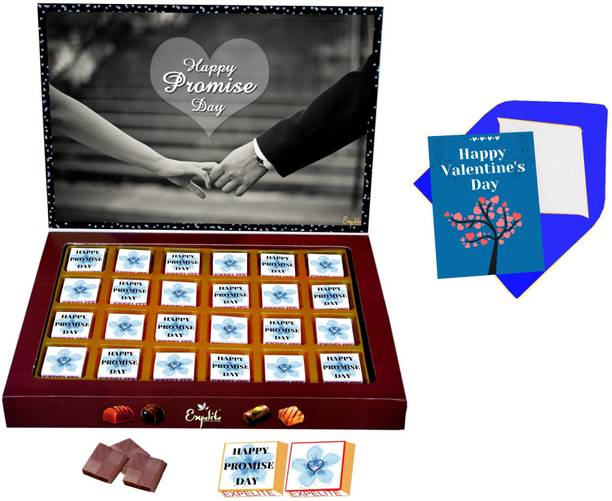 Expelite Unique Promise Day Chocolate Gift For Her 24 Pieces, Happy Promise Day My Love Gift Online Bars