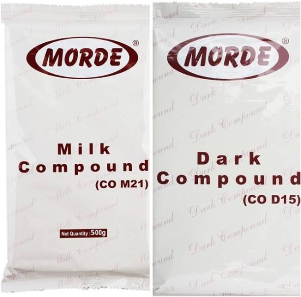 Morde New Milk and Dark compound chocolate 1000 gm ( pack of 2) each 500 gm Bars