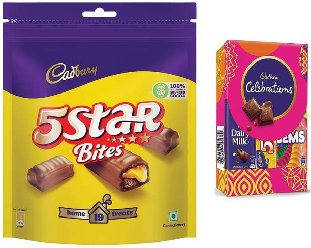 Cadbury 5 Star Chocolate 191g & Celebration 62g Rakhi chocolate Gift pack Bars