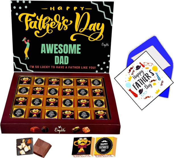 Expelite Fathers day Chocolate gift from daughter-24 pieces - Best Fathers day gift for dad Bars