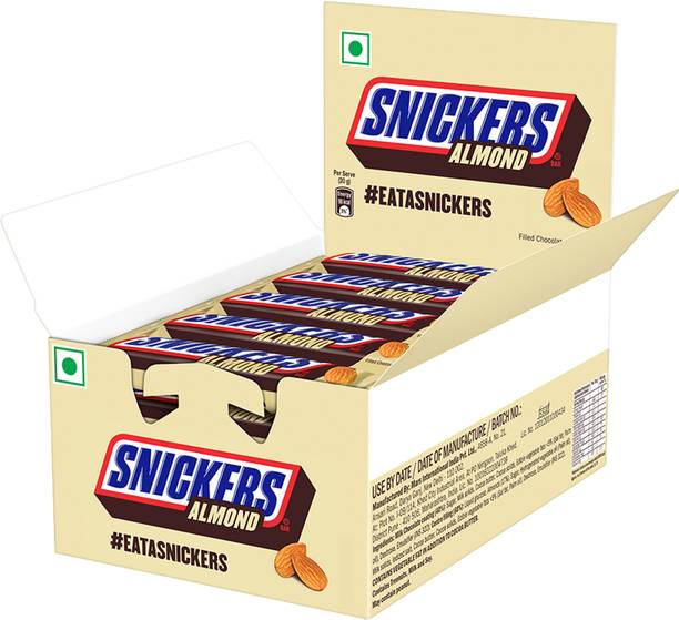 स्निकर्स Almond Filled Chocolate Loaded with Nougat & Caramel, Show Box Pack