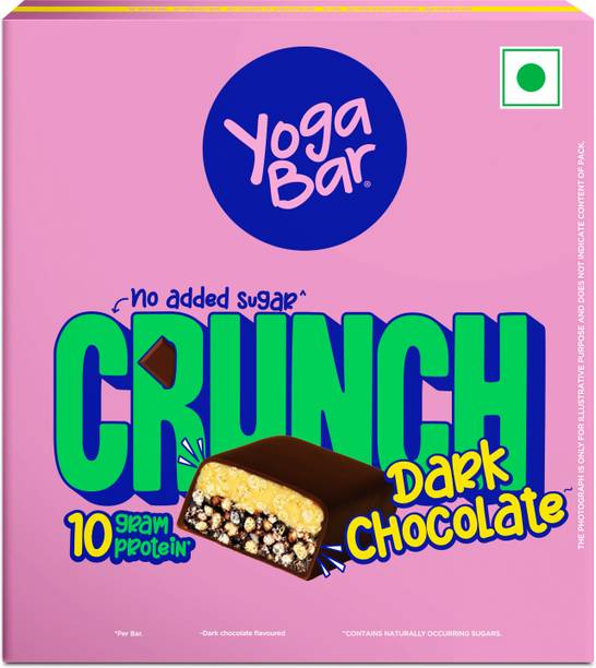 Yogabar 10g Protein Crunch Bar|Dark Chocolate|No Added Sugar Bars
