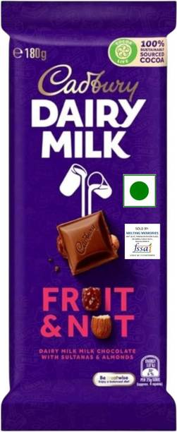 Cadbury Dairy Milk Fruit & Nut Milk Chocolate With Sultanas & Almonds Bars