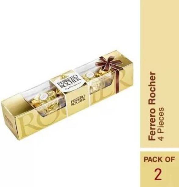 FERRERO ROCHER 4pcs Premium Chocolates|Festival Gift|Pack Of 2|Premium Chocolate Gift Combo-B1 Bar