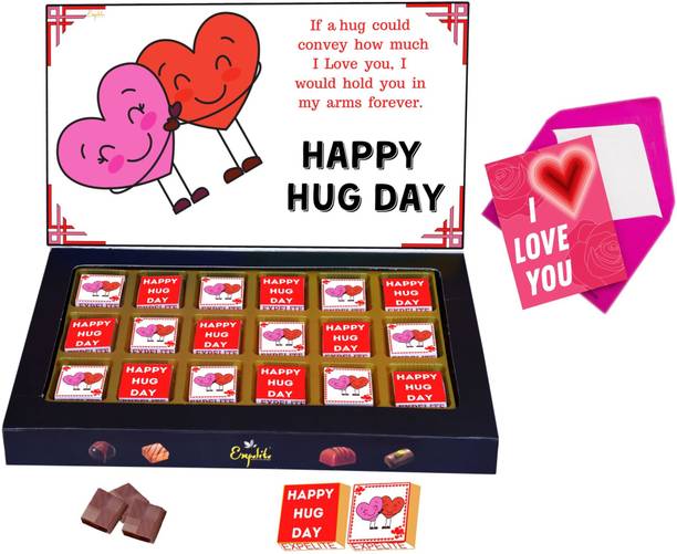 Expelite Unique Hug Day Chocolate Gift Box Online 18 piece , Send Gift For Hug Day Bars