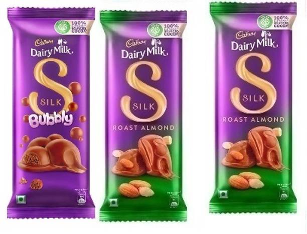 Cadbury Silk Bubbly & Silk Roast Almond Bars