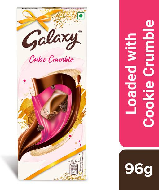 GALAXY Cookie Crumble Milk Chocolate Bar Loaded With Cookie Pieces Bars