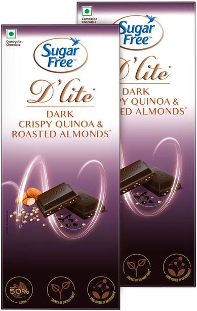 Sugarfree D'lite Quinoa & Almonds Dark Chocolate Bars