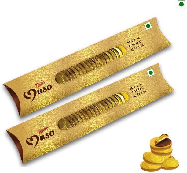 Tosca Muso Milk Chocolate Coins - Gold Chocolate Coins Strip | Perfect for Gifting Bites