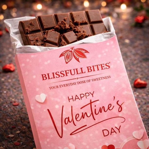 BLISSFULL BITES Valentine’s Day Chocolate Gift for Girlfriend, Boyfriend, Husband & Wife Bars