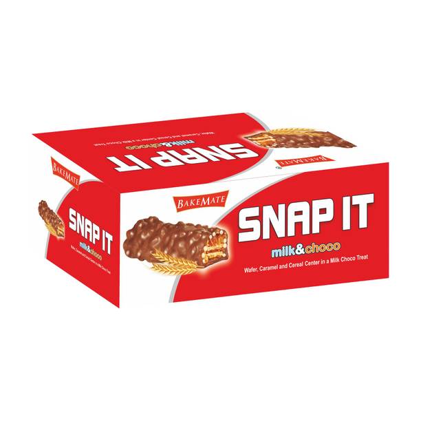 BAKEMATE Snap It Milk & Choco Caramel and Cereal Center in a Milk Choco Treat Caramels Gift Pack