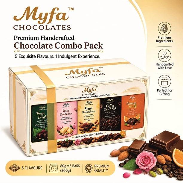 Myfa Chocolates Premium Handcrafted Assorted Chocolate Combo Pack Gift Box Bar