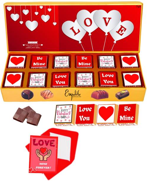 Expelite Romantic Valentine Gift For Boyfriend 12 Chocolates , Valentines Day Chocolate Box Online Bars
