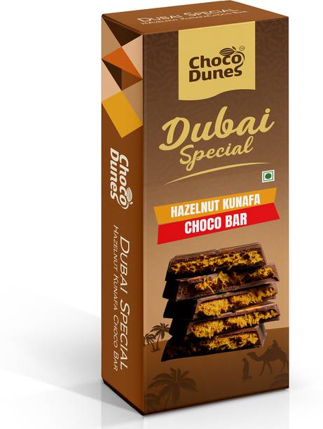 Chocodunes Dubai Special Hazelnut Kunafa Milk Chocolate Bar | 50 g Bar