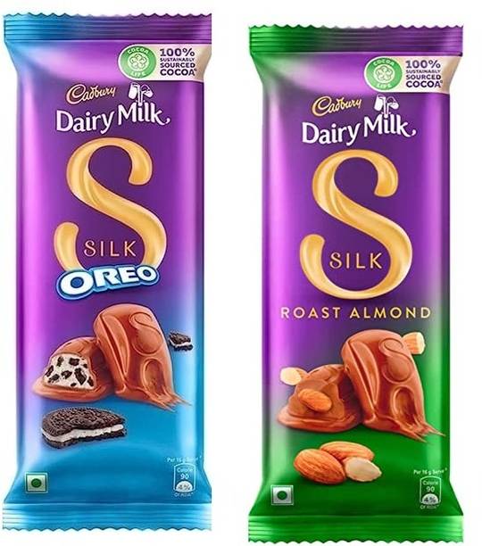 Cadbury Dairy Milk Silk Oreo Chocolate & Silk Roast Almond Chocolate Bars