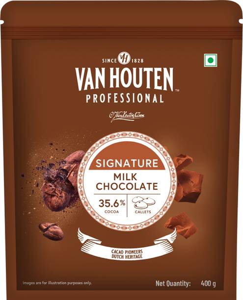 Van Houten Professional 35.6% Milk Chocolate Callets - 400 g | Baking Chocolate Callets