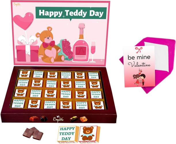 Expelite Send Teddy Day Gift Online 24pieces , Happy Teddy Day Chocolate Gift Box Gift Bars