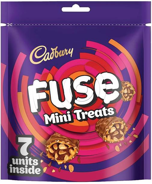 Cadbury Fuse Peanut & Caramel filled Mini Treats Chocolate Bars Bar Gift Pack