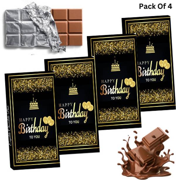 Expelite Return gifts for Birthday Pack of 4 (35g Each ) Birthday chocolate gift Bars