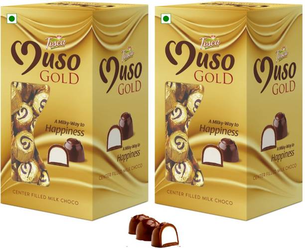 Tosca Muso Gold Chocolate Truffle - Center Filled Milk Chocolates Gift Box Truffles