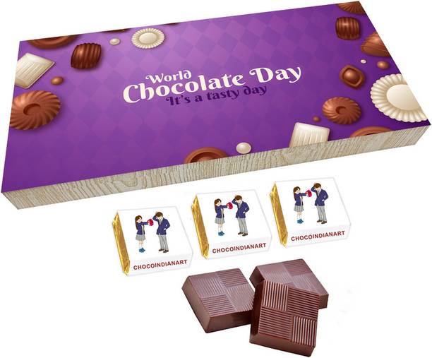 CHOCOINDIANART Elegant Happy Chocolate Day, 18pcs Delicious Chocolate Gift, Truffles