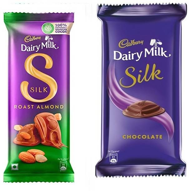 Cadbury Silk Roast Almond Chocolate & Dairy Milk Silk Chocolate Bars